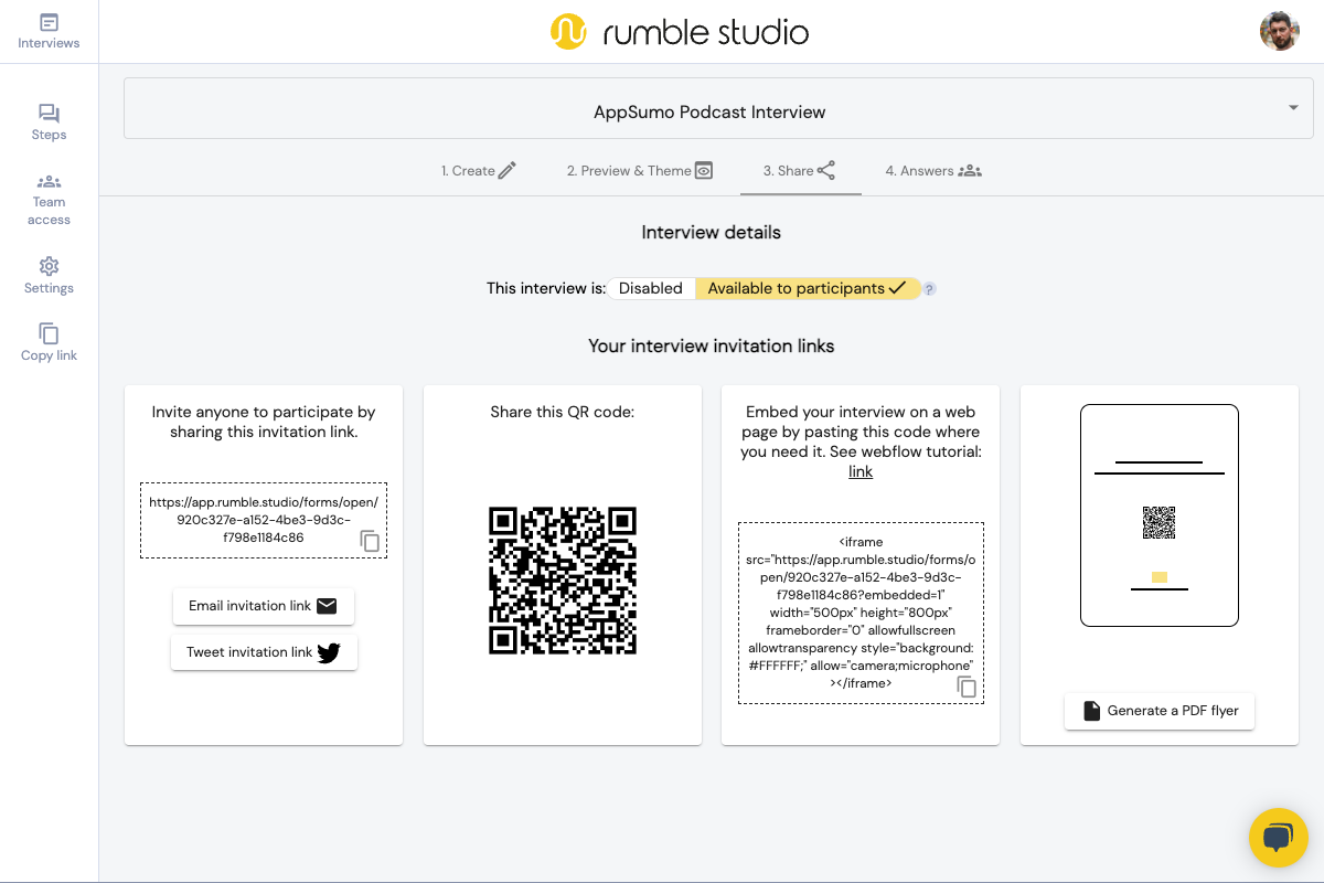 screenshot of Rumble Studio